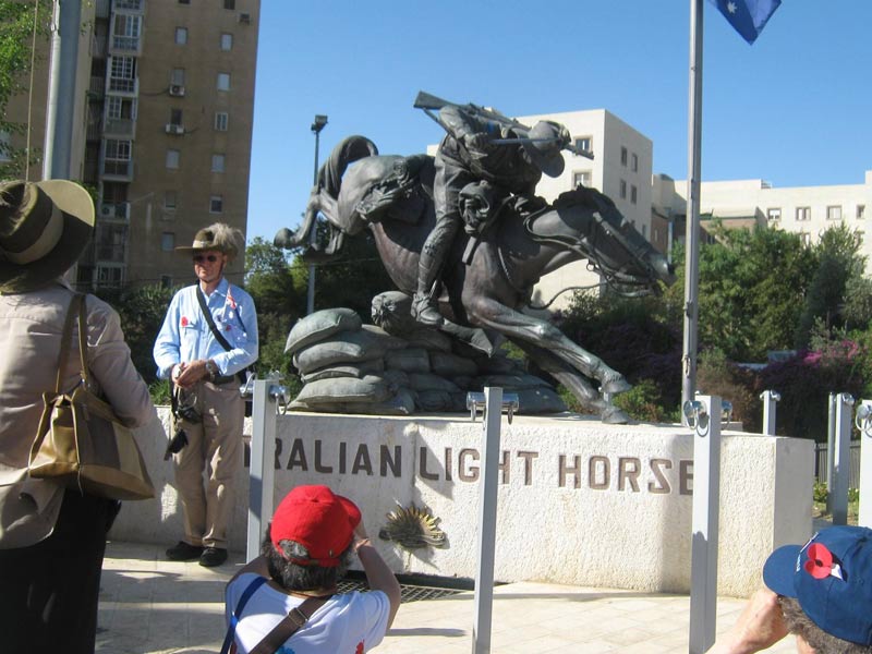 Statue of Australian Light Horsemen, Be’er-Sheva (photo Vicki Francis, Miller Tour 2010)